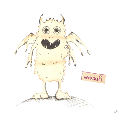 #dreizehn Monster-chen Aquarelle mit Kaffee gemahlt - verkauft