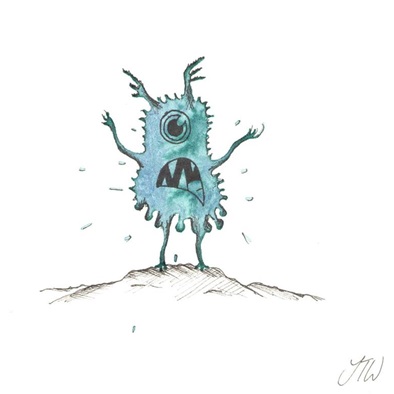 #zehn Monster-chen Aquarelle türkis